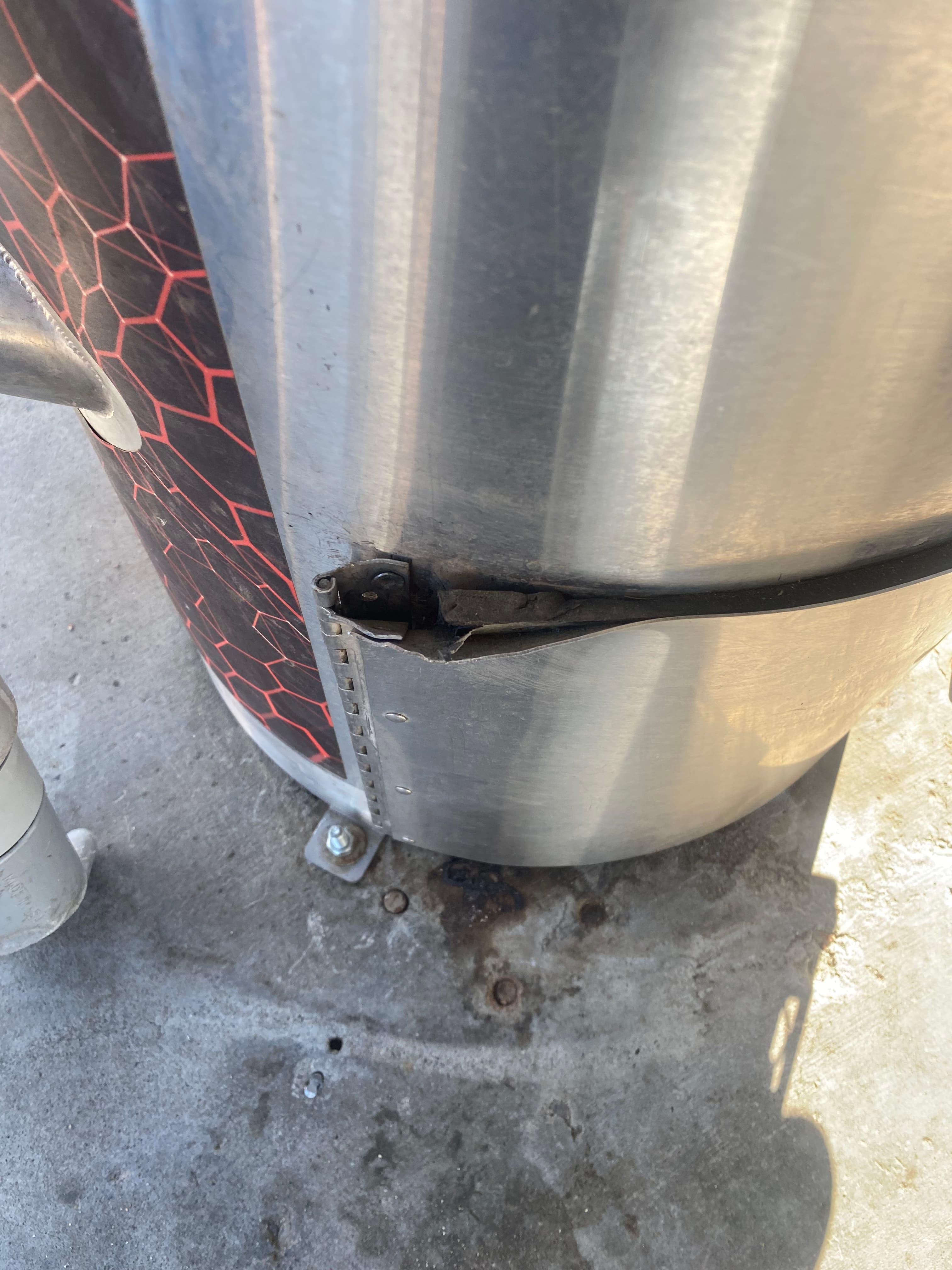 Vacuum canister pried open by thieves - damaged beyond repair