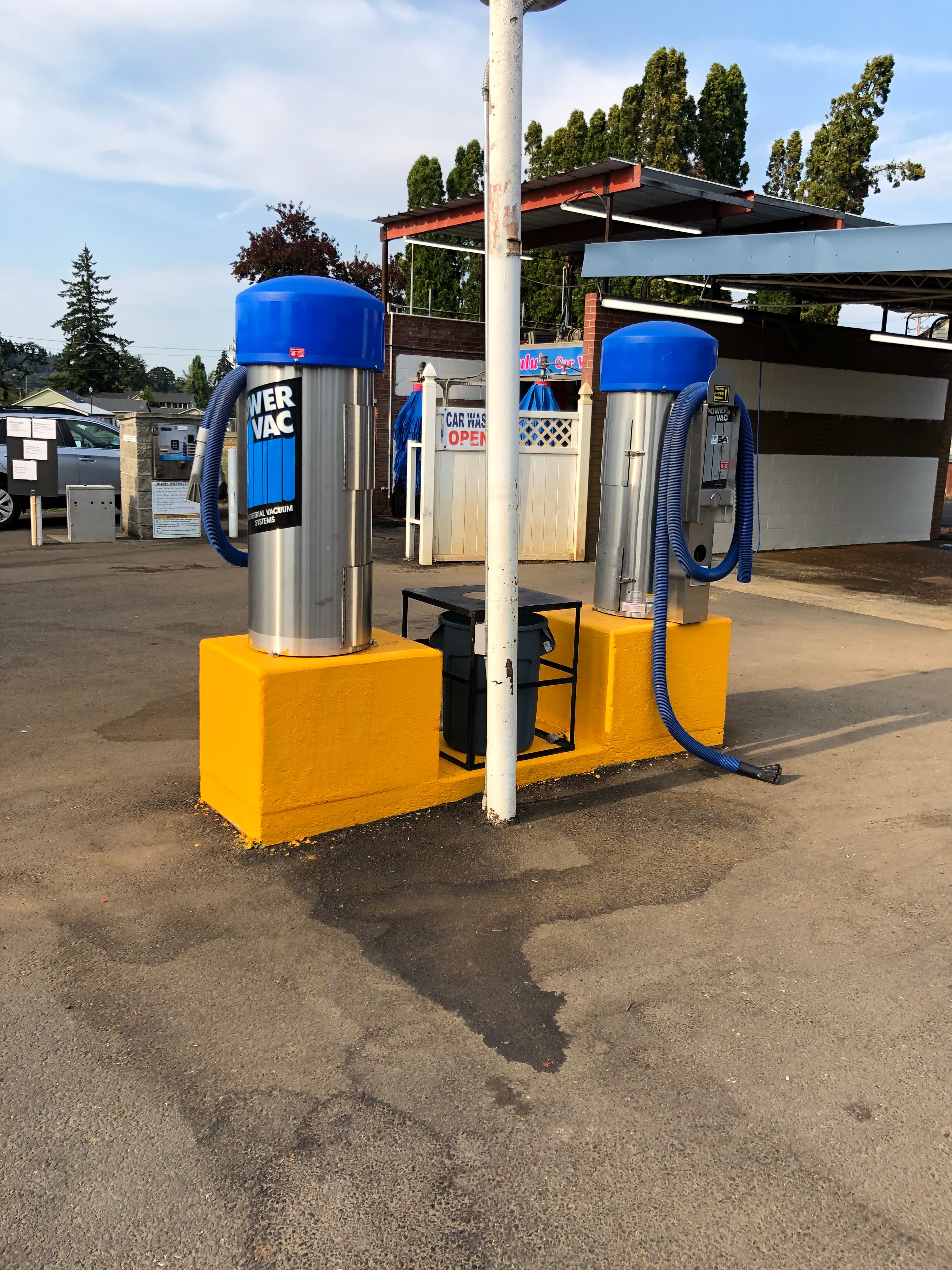 Traditional car wash vacuum station - easy target for break-ins