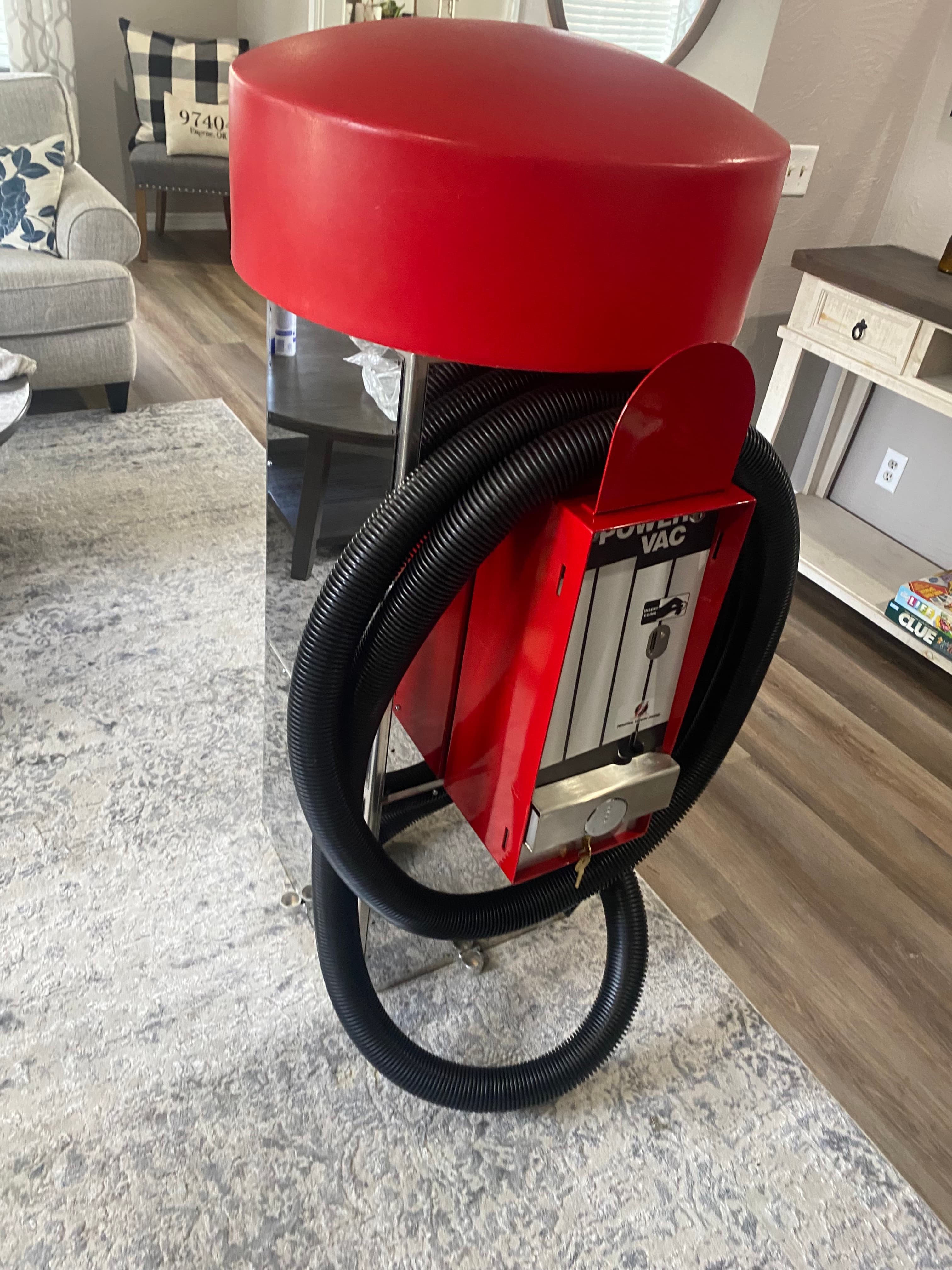 Red SquareVac in showroom — available in any custom color
